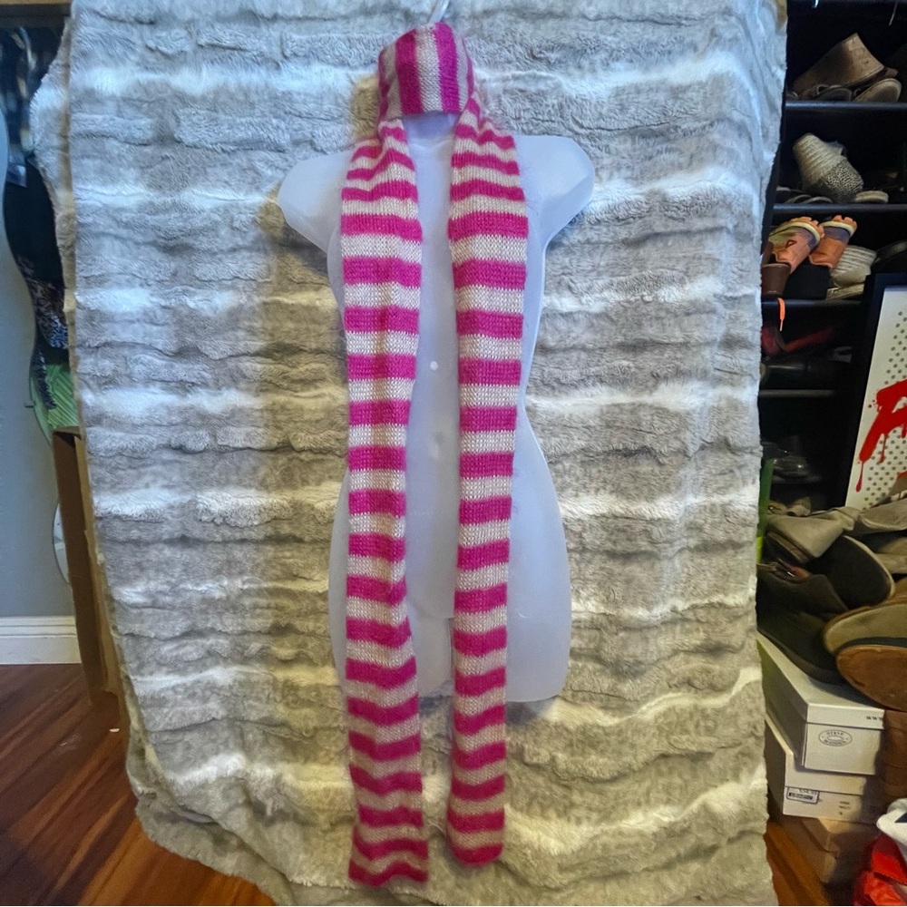 Juicy Couture pink striped scarf